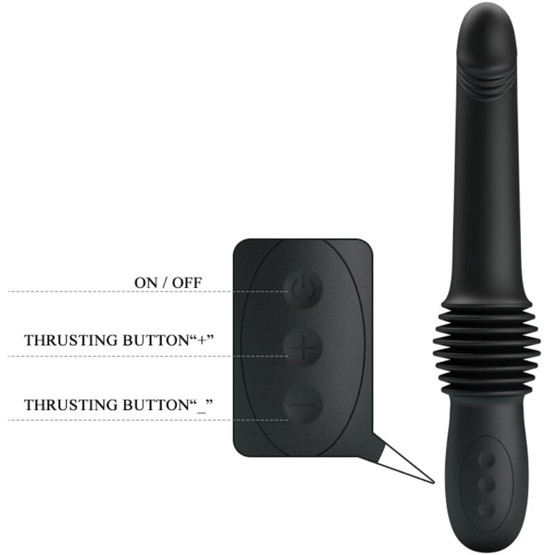 PRETTY LOVE - PAZUZU VIBRATOR 3 THRUST MODES BLACK - 6