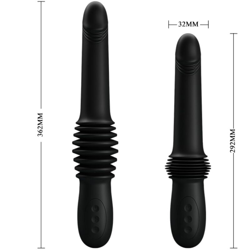 PRETTY LOVE - PAZUZU VIBRATOR 3 THRUST MODES BLACK - 7