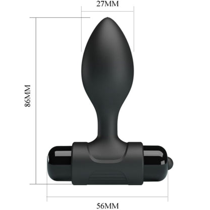 PRETTY LOVE - VIBRA BUTT 10 VIBRATIONS BLACK ANAL PLUG