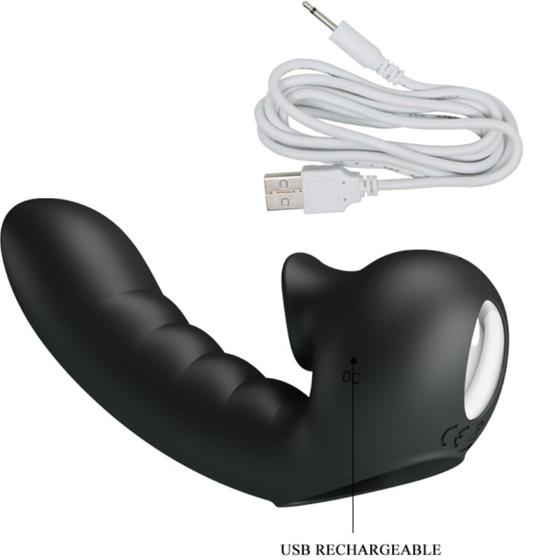 PRETTY LOVE - HOBGOBLIN VIBRATING FINGER CASE 12 VIBRATIONS + CLITORIS STIMULATOR BLACK - 2