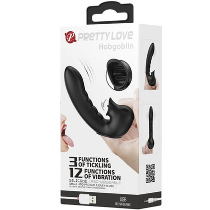 PRETTY LOVE - HOBGOBLIN VIBRATING FINGER CASE 12 VIBRATIONS + CLITORIS STIMULATOR BLACK - 4