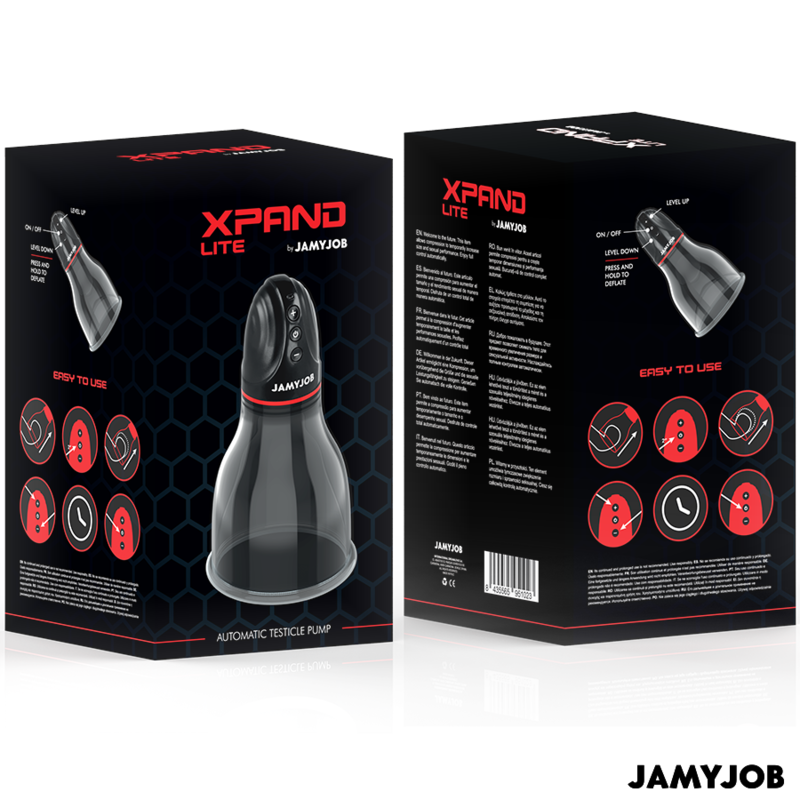 JAMYJOB - XPAND LITE AUTOMATIC TESTICLE PUMP 3 LEVELS OF STIMULATING WAVES GREY - 3