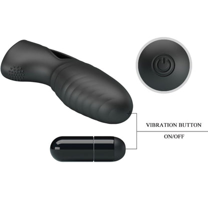 PRETTY LOVE - ALAN SILICONE FINGER VIBRATOR BLACK - 5