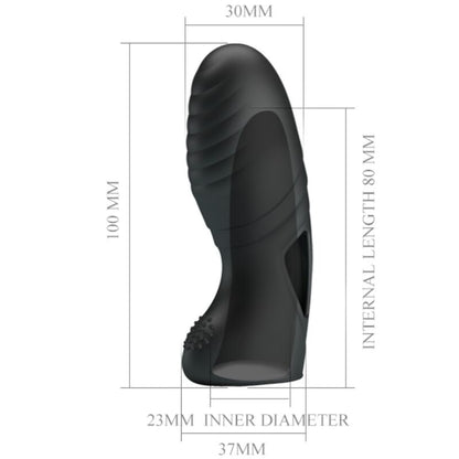 PRETTY LOVE - ALAN SILICONE FINGER VIBRATOR BLACK - 6