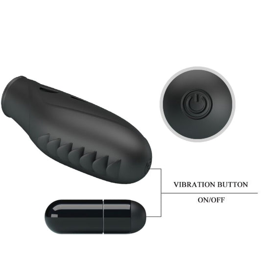 PRETTY LOVE - GILO SILICONE FINGER VIBRATOR BLACK - 1