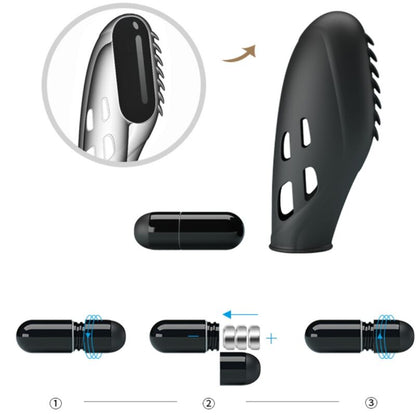 PRETTY LOVE - GILO SILICONE FINGER VIBRATOR BLACK - 7