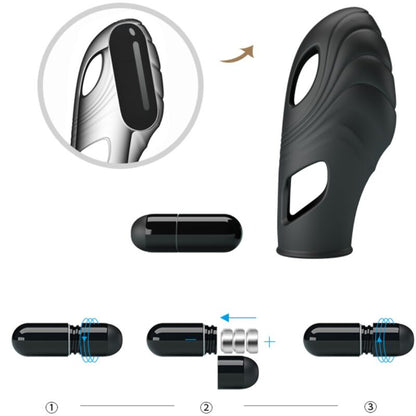 PRETTY LOVE - LICH SILICONE FINGER VIBRATOR BLACK - 1