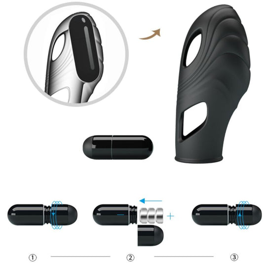 PRETTY LOVE - LICH SILICONE FINGER VIBRATOR BLACK - 1
