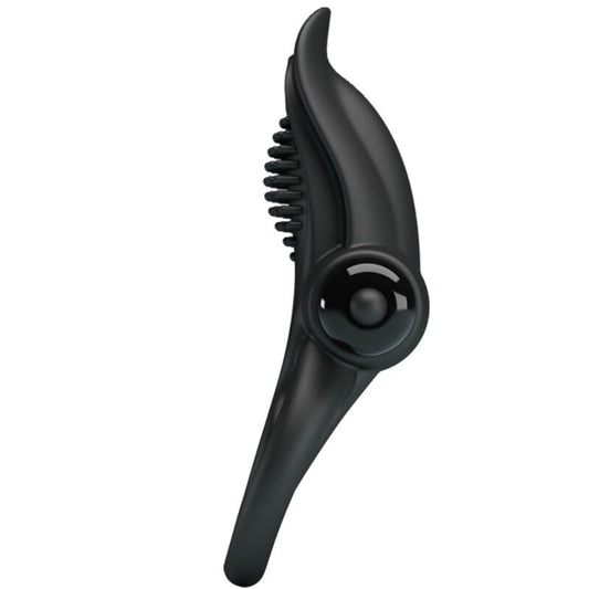 PRETTY LOVE - DOUBLE VIBRATING RING + CLITORAL STIMULATOR 10 VIBRATIONS BLACK