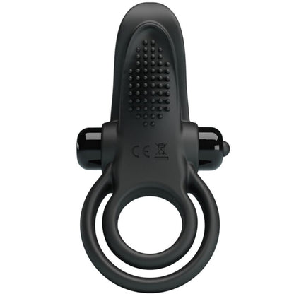 PRETTY LOVE - DOUBLE VIBRATING RING + CLITORIS STIMULATOR 10 VIBRATIONS BLACK - 3