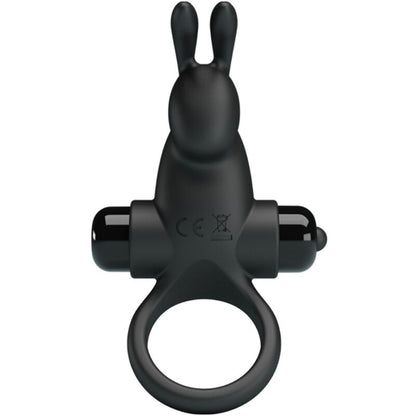 PRETTY LOVE - VIBRATING RING + 10-VIBRATION RABBIT CLITORAL STIMULATOR, BLACK