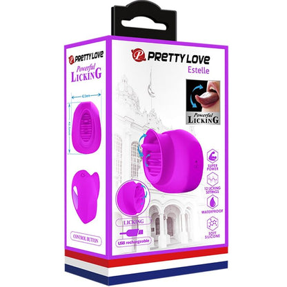 PRETTY LOVE - ESTELLE TONGUE CLITORIS STIMULATOR 12 VIBRATIONS PURPLE - 4