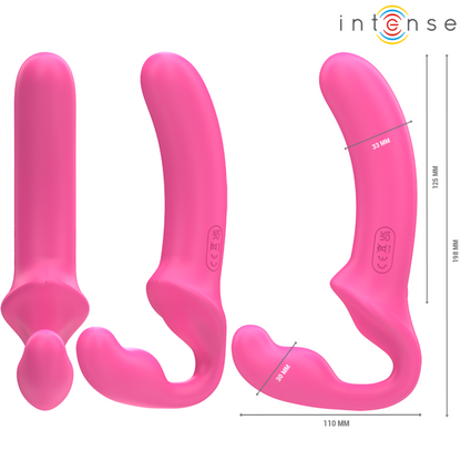 INTENSE - AMY DOUBLE VIBRATOR 20 CM PINK REMOTE CONTROL - 2