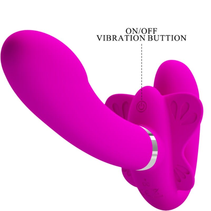 PRETTY LOVE - VALERIE DOUBLE STRAP-ON VIBRATOR 12 VIBRATIONS PURPLE - 2
