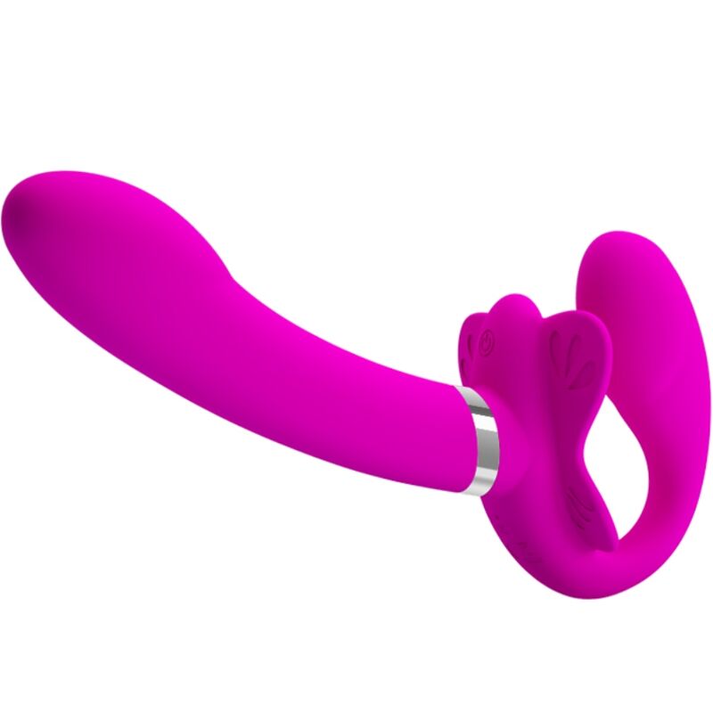 PRETTY LOVE - VALERIE DOUBLE STRAP-ON VIBRATOR 12 VIBRATIONS PURPLE - 7