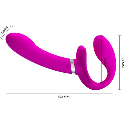PRETTY LOVE - VALERIE DOUBLE STRAP-ON VIBRATOR 12 VIBRATIONS PURPLE - 4