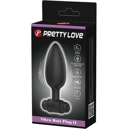 PRETTY LOVE - VIBRA BUTT PLUG 2 ANAL PLUG 10 VIBRATIONS BLACK - 1