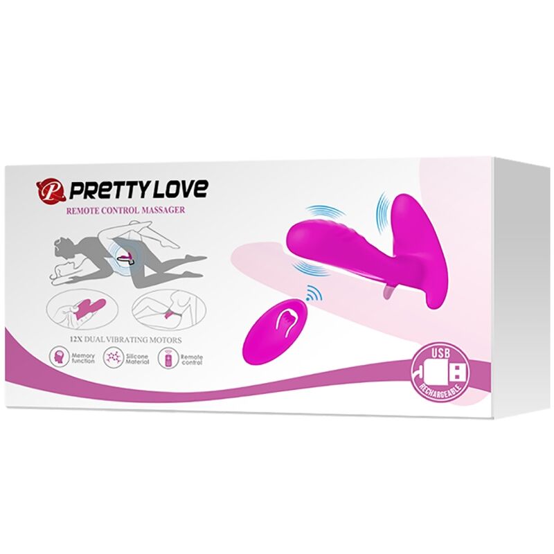 PRETTY LOVE - 12-VIBRATION MASSAGER AND VIBRATOR WITH REMOTE CONTROL, PURPLE