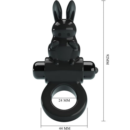 PRETTY LOVE - EXCITING 10-VIBRATION BLACK RABBIT VIBRATOR RING