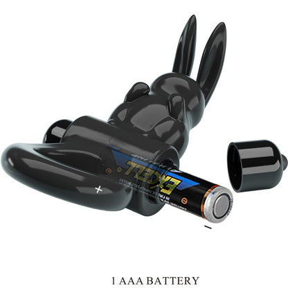 PRETTY LOVE - EXCITING 10-VIBRATION BLACK RABBIT VIBRATOR RING