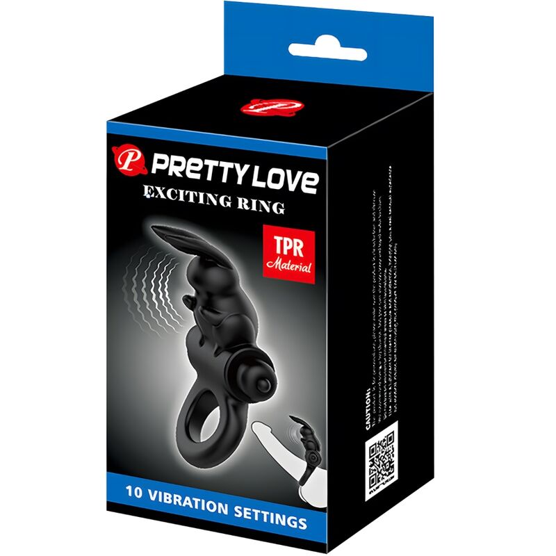 PRETTY LOVE - EXCITING RING RABBIT VIBRATOR RING 10 VIBRATIONS BLACK - 5
