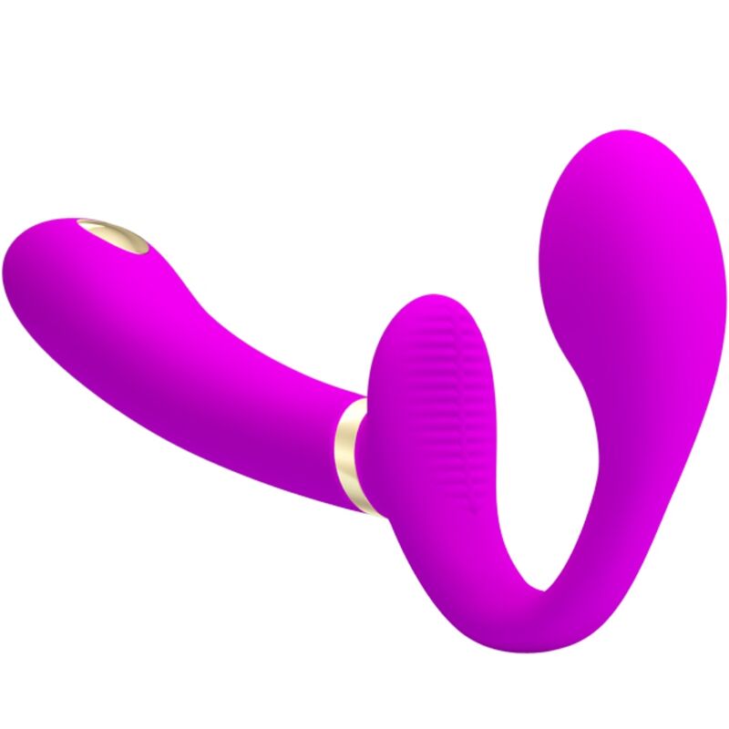 PRETTY LOVE - THUNDERBIRD DOUBLE STRAP-ON VIBRATOR REMOTE CONTROL PURPLE - 2