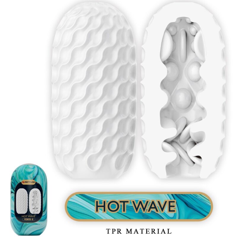 PRETTY LOVE - HOT WAVE SILICONE MALE MASTURBATOR WHITE - 3
