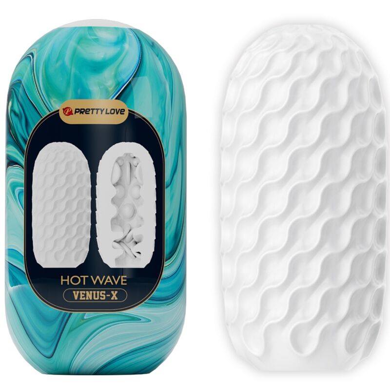 PRETTY LOVE - HOT WAVE SILICONE MALE MASTURBATOR WHITE - 4