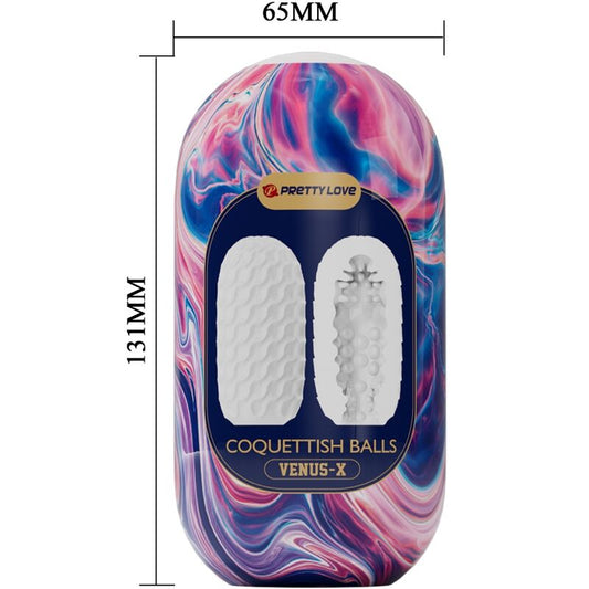 PRETTY LOVE - COQUETISH BALLS SILICONE MALE MASTURBATOR WHITE