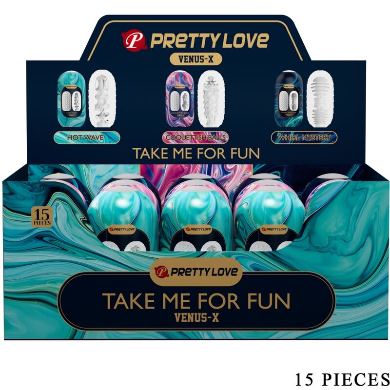 PRETTY LOVE - VENUS X 15 SILICONE MALE MASTURBATORS WHITE - 7