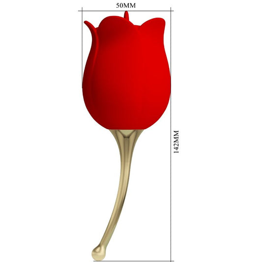 PRETTY LOVE - ROSE LOVER ROSE CLITORIS STIMULATOR 12 VIBRATIONS RED - 1