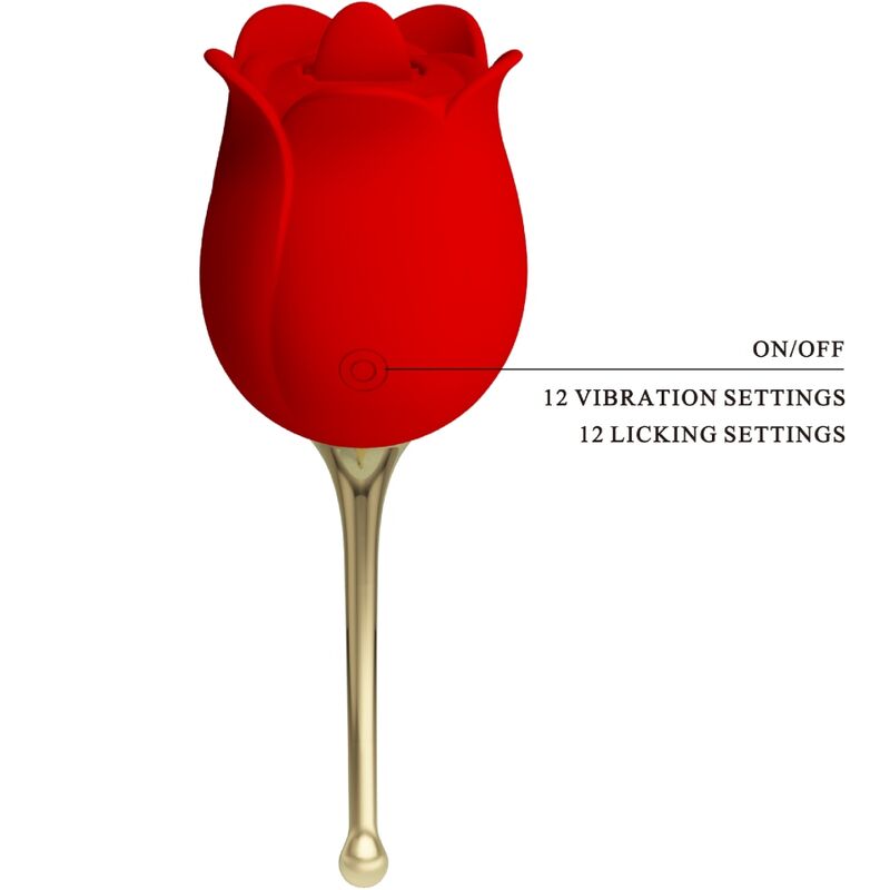 PRETTY LOVE - ROSE LOVER ROSE CLITORIS STIMULATOR 12 VIBRATIONS RED - 5