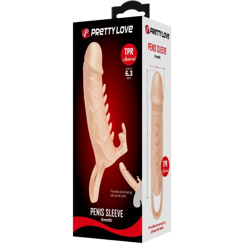 PRETTY LOVE - EMMIT PENIS SHEATH + CLITORAL STIMULATOR FLESH