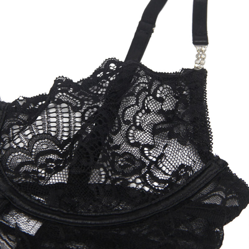 SUBBLIME - 954185 LACE BABYDOLL WITH ADJUSTABLE STRAPS BLACK S/M - 4