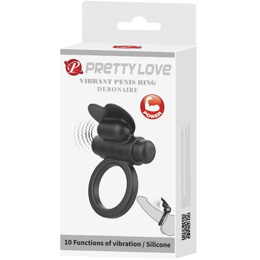 PRETTY LOVE - DEBONAIRE VIBRATING RING RABBIT 10 VIBRATIONS BLACK - 1