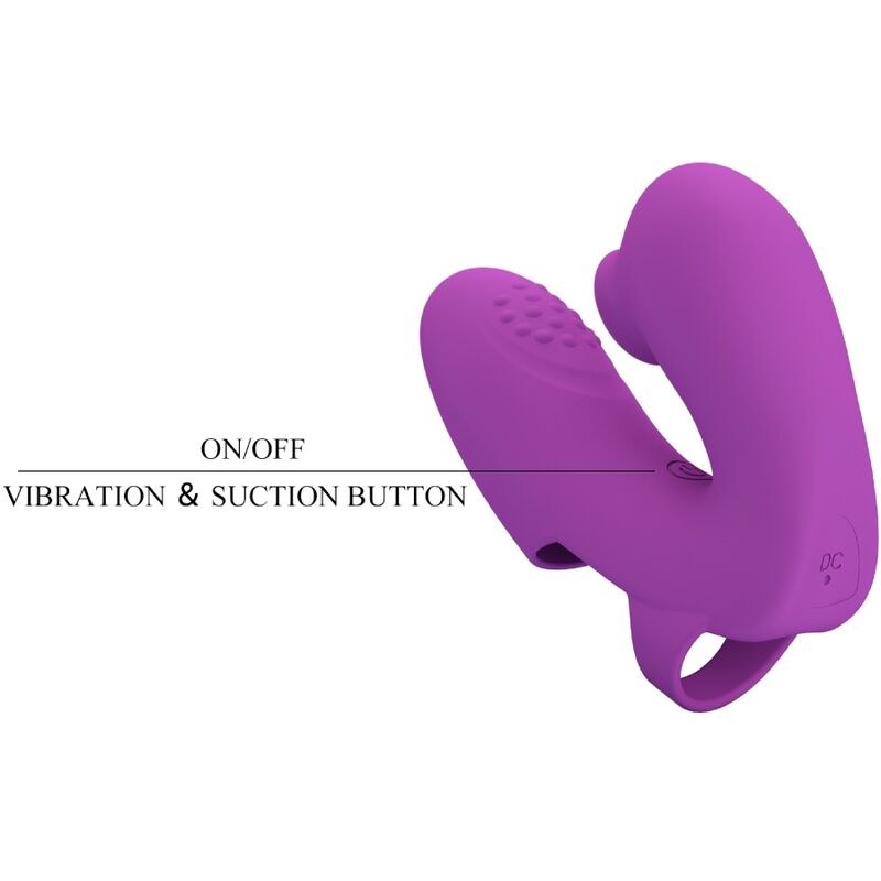 PRETTY LOVE - ATHENA FINGER VIBRATOR WITH CLITORIS STIMULATOR PURPLE - 1