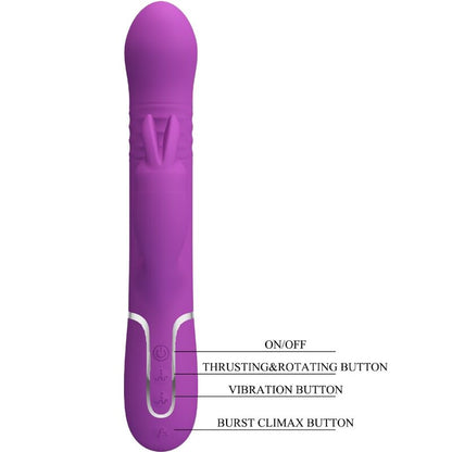 PRETTY LOVE - COALE 4 IN 1 MULTIFUNCTIONAL PURPLE RABBIT VIBRATOR
