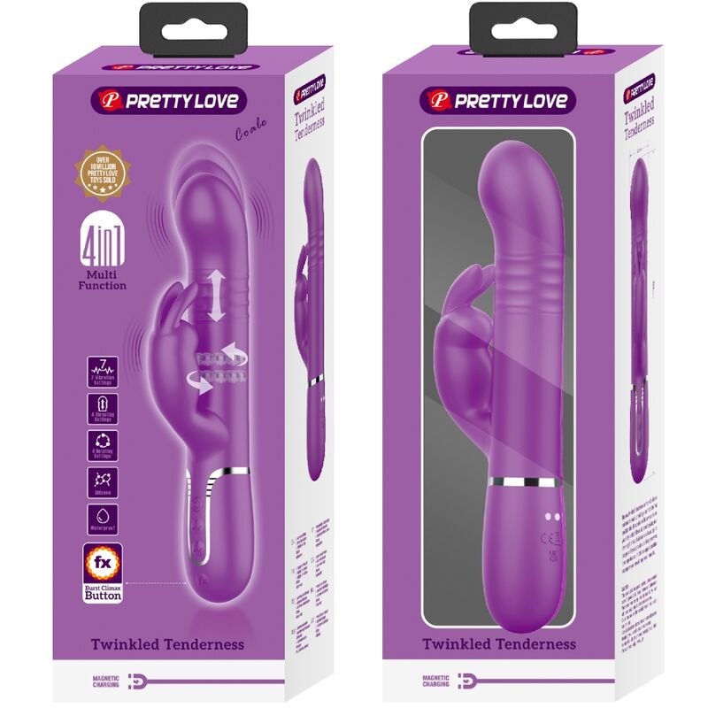 PRETTY LOVE - COALE 4 IN 1 MULTIFUNCTION RABBIT VIBRATOR  PURPLE - 8
