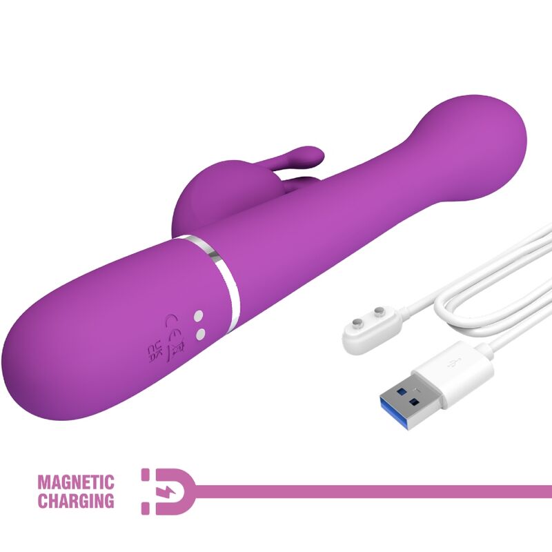 PRETTY LOVE - DEJON 3 IN 1 MULTIFUNCTION RABBIT VIBRATOR  PURPLE - 5