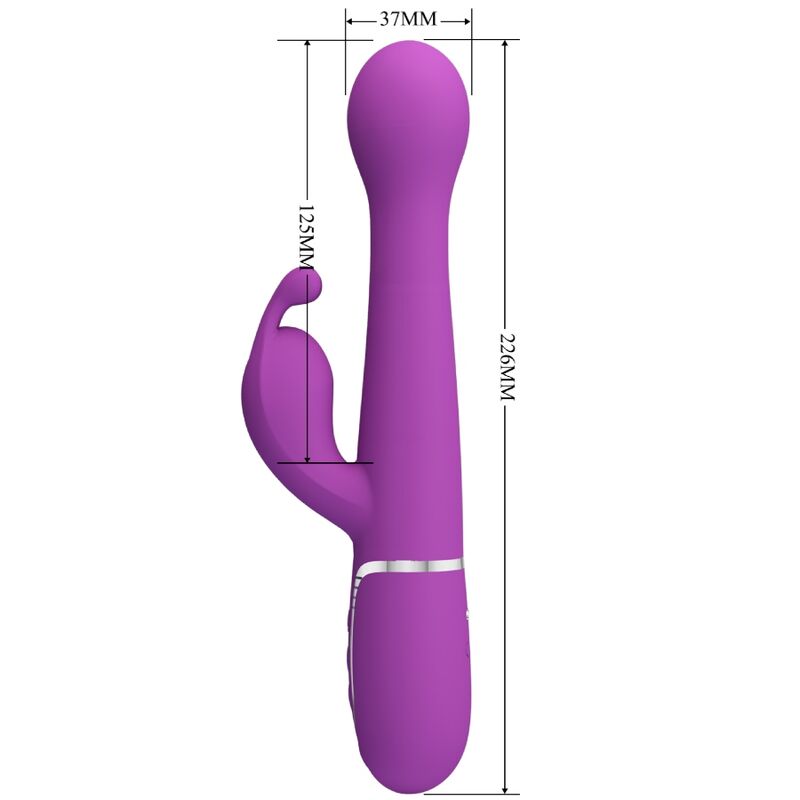 PRETTY LOVE - DEJON 3 IN 1 MULTIFUNCTION RABBIT VIBRATOR  PURPLE - 4