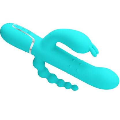 PRETTY LOVE - CAMMY 4 IN 1 MULTIFUNCTIONAL TRIPLE RABBIT VIBRATOR BLUE