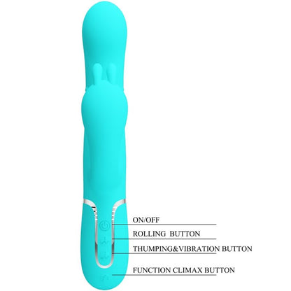 PRETTY LOVE - CAMMY 4 IN 1 MULTIFUNCTIONAL TRIPLE RABBIT VIBRATOR BLUE