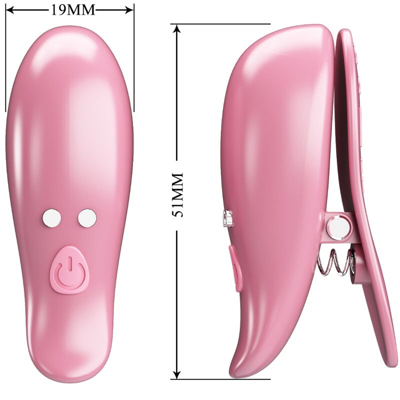 PRETTY LOVE - CAILEY NIPPLE CLAMPS 10 VIBRATIONS REMOTE CONTROL PINK - 6