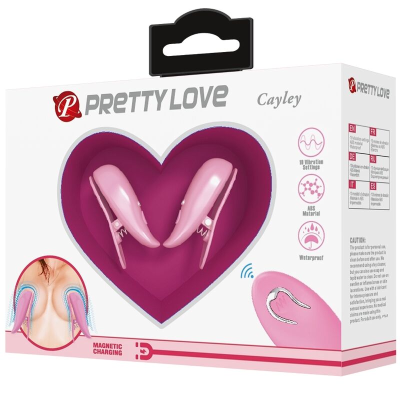 PRETTY LOVE - CAILEY NIPPLE CLAMPS 10 VIBRATIONS REMOTE CONTROL PINK - 7
