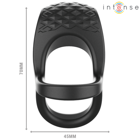 INTENSE - ALEX VIBRATOR DOUBLE PENIS RING 10 VIBRATIONS BLACK - 1