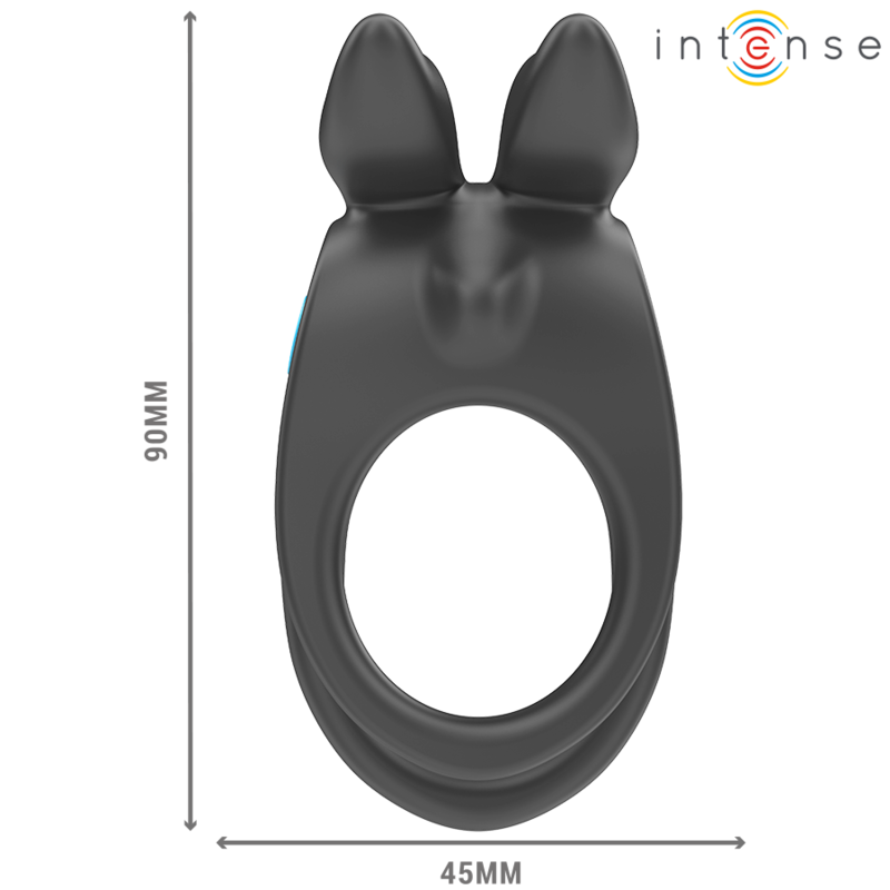 INTENSE - SAM VIBRATOR DOUBLE PENIS RING 10 VIBRATIONS BLACK - 3
