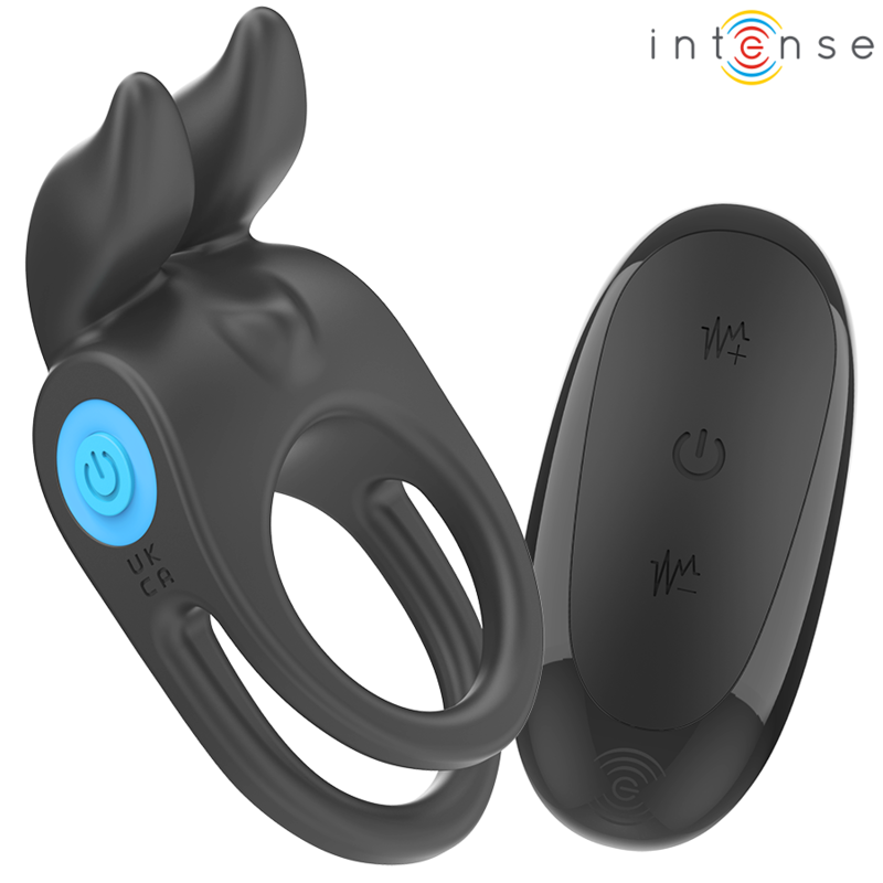 INTENSE - SAM VIBRATOR DOUBLE PENIS RING 10 VIBRATIONS BLACK - 6