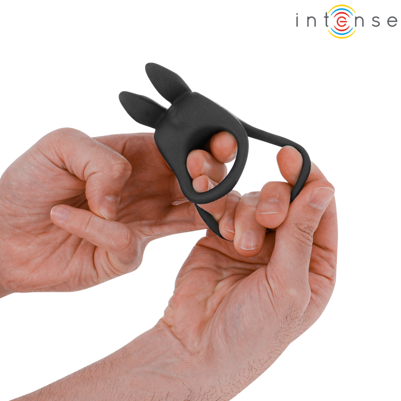 INTENSE - SAM VIBRATOR DOUBLE PENIS RING 10 VIBRATIONS BLACK - 4