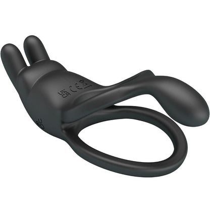 PRETTY LOVE - SETH DOUBLE VIBRATING RING RABBIT 7 VIBRATIONS BLACK - 4