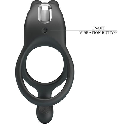 PRETTY LOVE - SETH DOUBLE VIBRATING RING RABBIT 7 VIBRATIONS BLACK - 7
